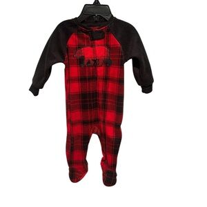 Eddie Bauer Plaid Red and Black Kids One Piece